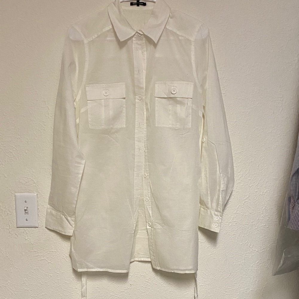 Women’s White Button-Up Shirt